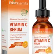 25% VITAMIN C SERUM 30ml - EINE LEISTUNGSSTARKE, HOCHENTWICKELTE FORMEL- Hyaluronsäure, Retinol, Vitamin E und eine Hagebutten - & Jojobölmischung. Das beste Anti-Aging Serum für das Gesicht- es fördert die natürliche Schutzbarriere der Haut, ersetzt verlorengegangene Feuchtigkeit und reduziert dramatisch feine Linien und Fältchen. Eine natürliche Mischung an klinisch geprüften Inhaltsstoffen. Festerere, weichere gesünder aussehende Haut... - 1